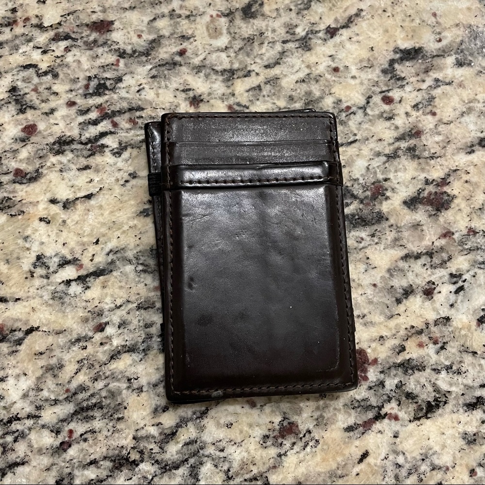 J. Crew leather “magic” wallet / card holder